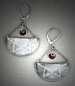Steel star earrings with lavender resin spiral