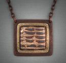 Mokume Gane pendant (square) on copper backing