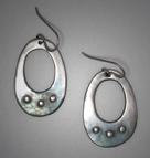 Hand sculpted Steel loop earrings with Niobium ear wires; L= 1 1/2� (including ear wire)  W=  7/8�