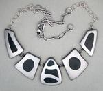 5 piece Steel/Blk Grout Necklace-3