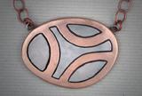 Champagne Bronze and Steel pendant with copper chain