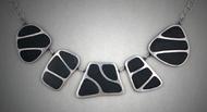 5 Piece Steel/Blk Grout necklace-1