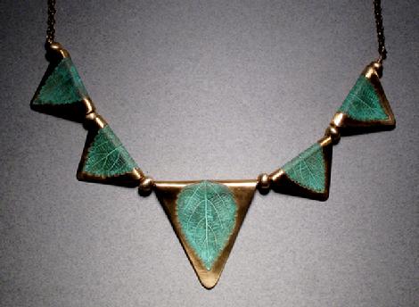 Bronze 5 Leaf Necklace - #113