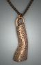 Tower of Babel Pendant - Bronze with curling bale - 2 ¼” h x ¾” w on 22 ½”  antiqued bronze chain