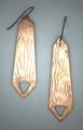 Bronze earrings. 1 3/4" long. Very light weight.