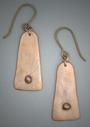 L= 2 (including ear wire)   W= 5/8  Hand-sculpted Bronze Earrings with inlayed Steel sunrays